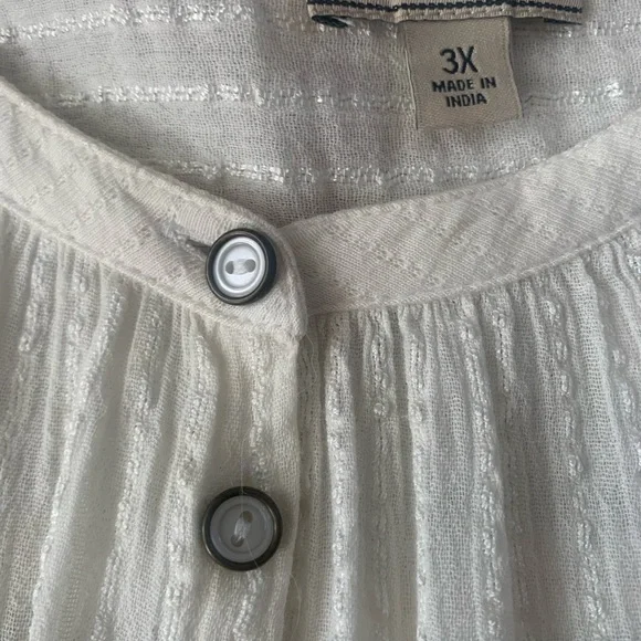 Lucky Brand Women’s Tunic Size 3X Ivory Crochet Trim Relaxed Blouse Prairie - Picture 4 of 7